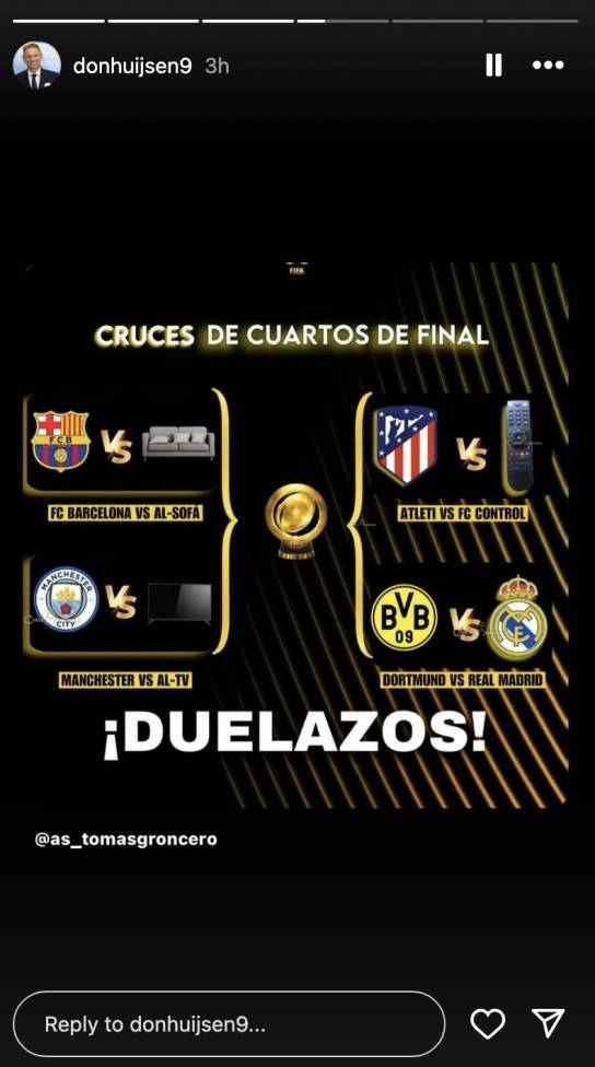 世体：怀森父亲在社媒很活跃，转发嘲讽曼城巴萨马竞的图片引争议